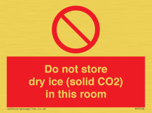PH7556: Do not store dry ice (solid CO2) in this room