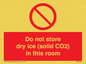 PH7556: Do not store dry ice (solid CO2) in this room