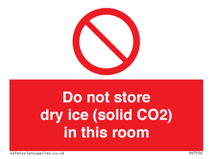 PH7556: Do not store dry ice (solid CO2) in this room
