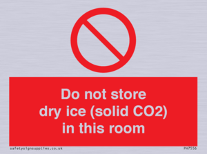 PH7556: Do not store dry ice (solid CO2) in this room