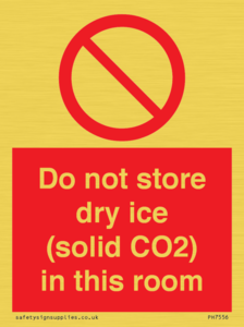 PH7556: Do not store dry ice (solid CO2) in this room