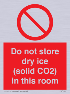 PH7556: Do not store dry ice (solid CO2) in this room