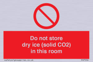 PH7556: Do not store dry ice (solid CO2) in this room