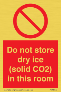 PH7556: Do not store dry ice (solid CO2) in this room