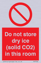 PH7556: Do not store dry ice (solid CO2) in this room
