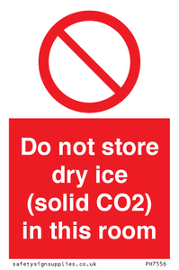 PH7556: Do not store dry ice (solid CO2) in this room