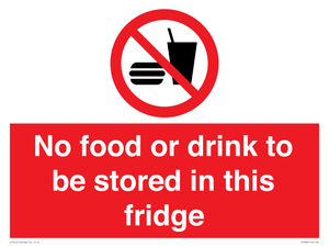 PH7882: No food or drink to be stored in this fridge