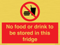 PH7882: No food or drink to be stored in this fridge