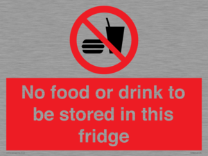 PH7882: No food or drink to be stored in this fridge
