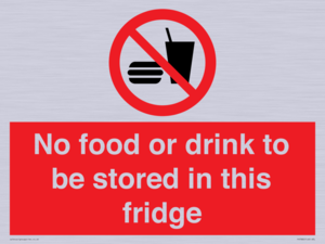 PH7882: No food or drink to be stored in this fridge