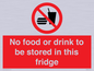 PH7882: No food or drink to be stored in this fridge