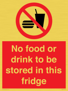PH7882: No food or drink to be stored in this fridge