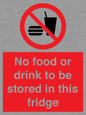 PH7882: No food or drink to be stored in this fridge