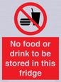 PH7882: No food or drink to be stored in this fridge