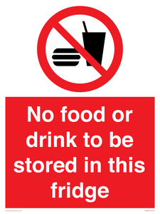 PH7882: No food or drink to be stored in this fridge