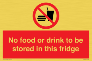PH7882: No food or drink to be stored in this fridge