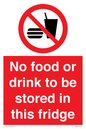 PH7882: No food or drink to be stored in this fridge