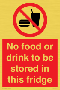 PH7882: No food or drink to be stored in this fridge