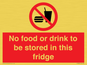 PH7882: No food or drink to be stored in this fridge