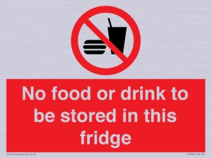 PH7882: No food or drink to be stored in this fridge