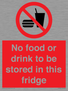 PH7882: No food or drink to be stored in this fridge
