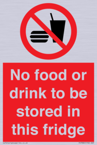 PH7882: No food or drink to be stored in this fridge