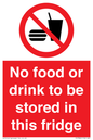 PH7882: No food or drink to be stored in this fridge