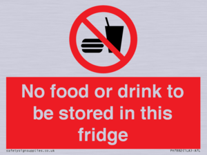PH7882: No food or drink to be stored in this fridge