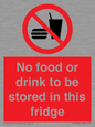 PH7882: No food or drink to be stored in this fridge