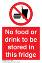 PH7882: No food or drink to be stored in this fridge