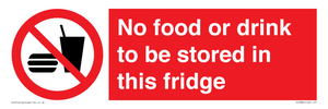 PH7882: No food or drink to be stored in this fridge