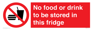 PH7882: No food or drink to be stored in this fridge