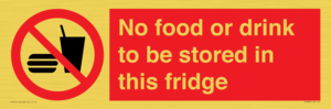 PH7882: No food or drink to be stored in this fridge