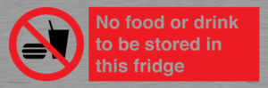 PH7882: No food or drink to be stored in this fridge