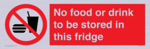 PH7882: No food or drink to be stored in this fridge