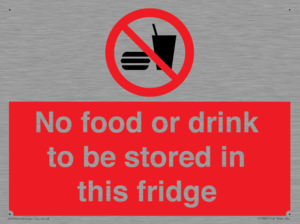 PH7882: No food or drink to be stored in this fridge