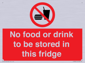 PH7882: No food or drink to be stored in this fridge