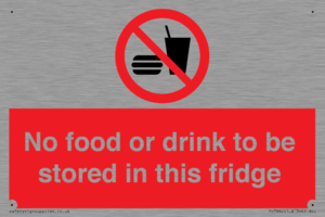 PH7882: No food or drink to be stored in this fridge