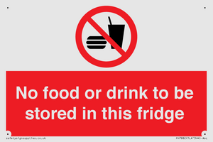 PH7882: No food or drink to be stored in this fridge