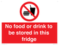 PH7882: No food or drink to be stored in this fridge