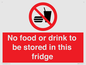 PH7882: No food or drink to be stored in this fridge