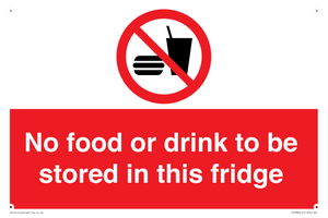 PH7882: No food or drink to be stored in this fridge
