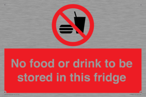 PH7882: No food or drink to be stored in this fridge