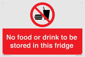 PH7882: No food or drink to be stored in this fridge