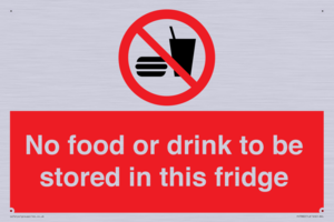PH7882: No food or drink to be stored in this fridge