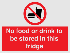 PH7882: No food or drink to be stored in this fridge