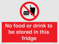 PH7882: No food or drink to be stored in this fridge