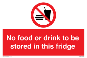 PH7882: No food or drink to be stored in this fridge