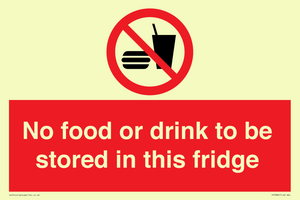 PH7882: No food or drink to be stored in this fridge