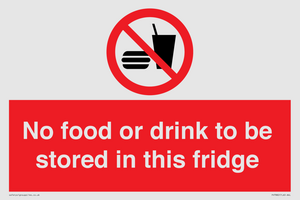 PH7882: No food or drink to be stored in this fridge